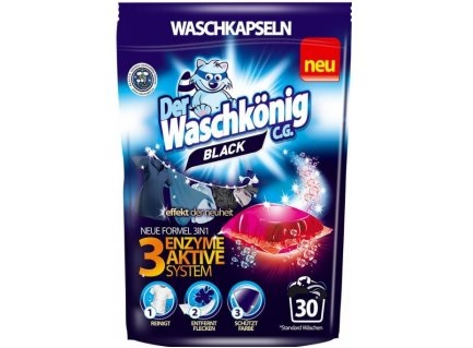 Waschkönig Black kapsle na praní 30 ks - originál z Německa